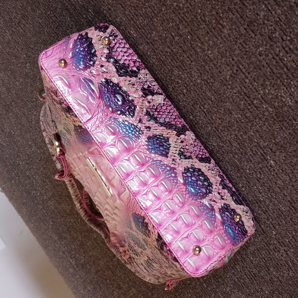 💞Brahmin💞 - Small Elaine Pink Cobra Ombre Satchel - Picture 7 of 11